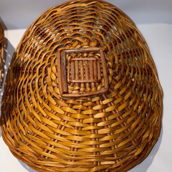 Three Woven Tan Baskets - Picture 6 of 8
